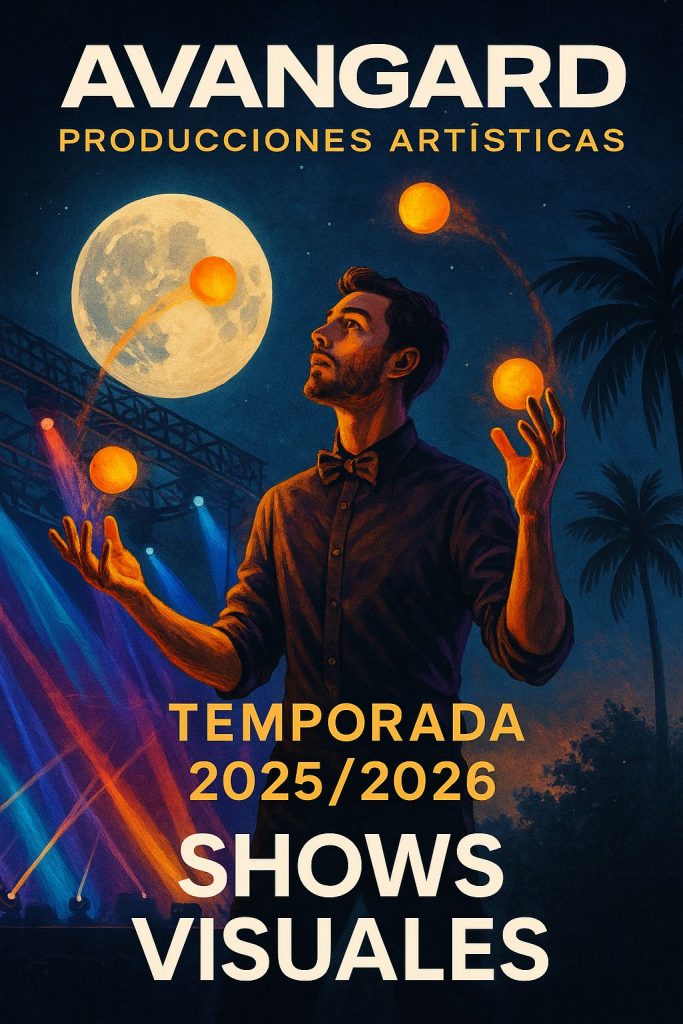 AVANGARD PRODUCCIONES BUSINESS S.L.

Shows Visuales · Temporada 2025–2026

Currículum Profesional

Avangard Producciones Business S.L. presenta para la temporada 2025–2026 un abanico excepcional de shows visuales, diseñados específicamente para establecimientos hoteleros, centros turísticos y eventos corporativos. Nuestros espectáculos combinan arte, técnica y puesta en escena, ofreciendo experiencias únicas que elevan la calidad del entretenimiento en Canarias.

⸻

Calidad Artística · Profesionalidad · Puesta en Escena

Nuestros shows visuales abarcan un amplio rango de disciplinas, siempre con artistas profesionales, formaciones cuidadosamente ensayadas y un desarrollo escénico adaptado a cada cliente.

✔️ Tipologías de Shows Ofrecidos
	•	Shows de baile profesional
Formaciones dinámicas, coreografías modernas y vestuario de alto impacto visual.
	•	Espectáculos de magia
Magia visual, grandes ilusiones, interacción teatral y narrativa escénica.
	•	Shows de circo contemporáneo
Malabarismo, aéreos, equilibrios, acrobacia y números de alto nivel internacional.

Cada show se presenta con su propia formación técnica, dirección artística y un vestuario cuidadosamente diseñado, asegurando una puesta en escena única y adaptada a público internacional.

⸻

Duración de los espectáculos
	•	50 a 60 minutos, formato estándar para hoteles y auditorios.
	•	Adaptación posible según la programación de cada establecimiento.

⸻

Experiencia en Hoteles y Centros Turísticos

Durante los últimos años, Avangard ha mantenido una fuerte presencia en Canarias, colaborando con cadenas y establecimientos de alto prestigio.
Nuestra filosofía se basa en:
	•	Calidad constante,
	•	Artistas formados y seleccionados,
	•	Shows visuales que encantan al público familiar, europeo y nacional,
	•	Adaptación musical y estética según perfil del hotel.

⸻

Compromiso Profesional

Avangard Producciones Business S.L. garantiza:
	•	Presentaciones impecables,
	•	Artistas puntuales, uniformados y preparados,
	•	Shows actualizados cada temporada,
	•	Equipo de trabajo amable y altamente profesional.

Nuestra misión es elevar el nivel del entretenimiento en Canarias y consolidar espectáculos de gran impacto para la temporada 2025–2026.